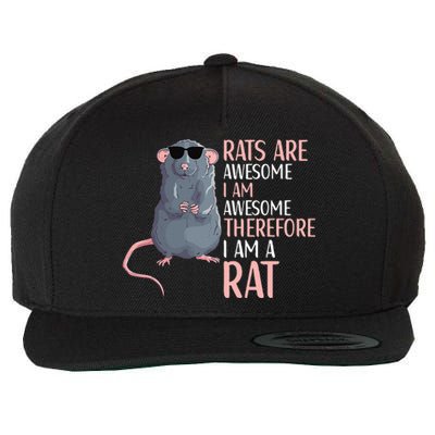 Rats Are Awesome Funny Rat Lover  Wool Snapback Cap