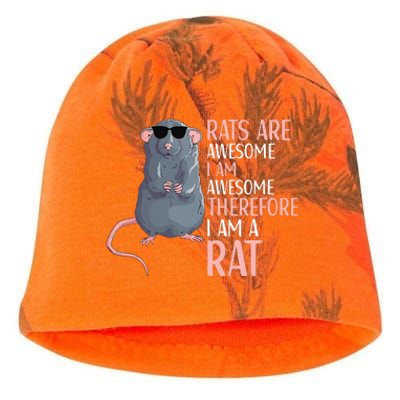 Rats Are Awesome Funny Rat Lover  Kati - Camo Knit Beanie