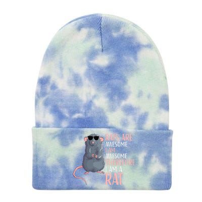 Rats Are Awesome Funny Rat Lover  Tie Dye 12in Knit Beanie