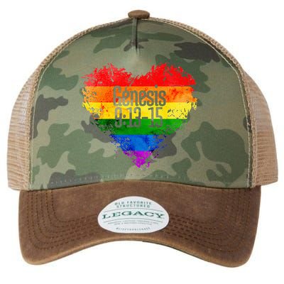 Rainbows As A Promise From God Gen. 9 13 15 Legacy Tie Dye Trucker Hat
