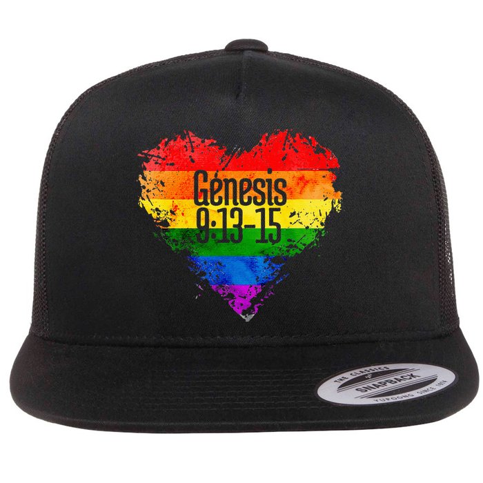 Rainbows As A Promise From God Gen. 9 13 15 Flat Bill Trucker Hat