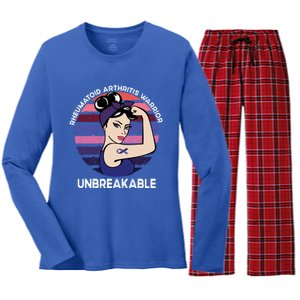 Rheumatoid Arthritis Awareness Warrior Unbreakable Gift Women's Long Sleeve Flannel Pajama Set 