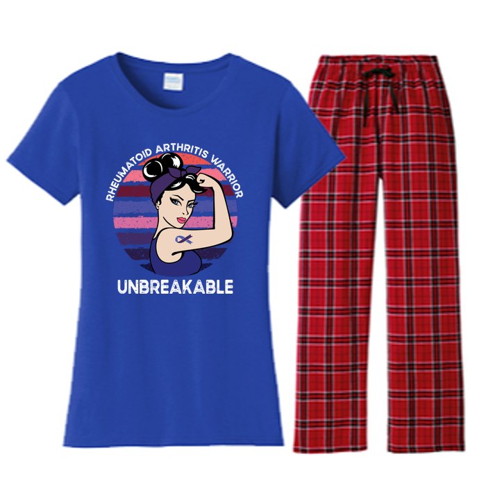 Rheumatoid Arthritis Awareness Warrior Unbreakable Gift Women's Flannel Pajama Set