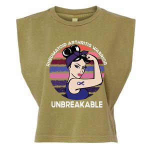 Rheumatoid Arthritis Awareness Warrior Unbreakable Gift Garment-Dyed Women's Muscle Tee