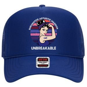 Rheumatoid Arthritis Awareness Warrior Unbreakable Gift High Crown Mesh Back Trucker Hat