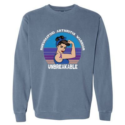 Rheumatoid Arthritis Awareness Warrior Unbreakable Gift Garment-Dyed Sweatshirt