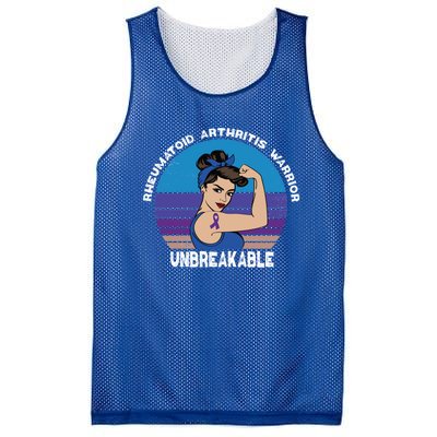 Rheumatoid Arthritis Awareness Warrior Unbreakable Gift Mesh Reversible Basketball Jersey Tank