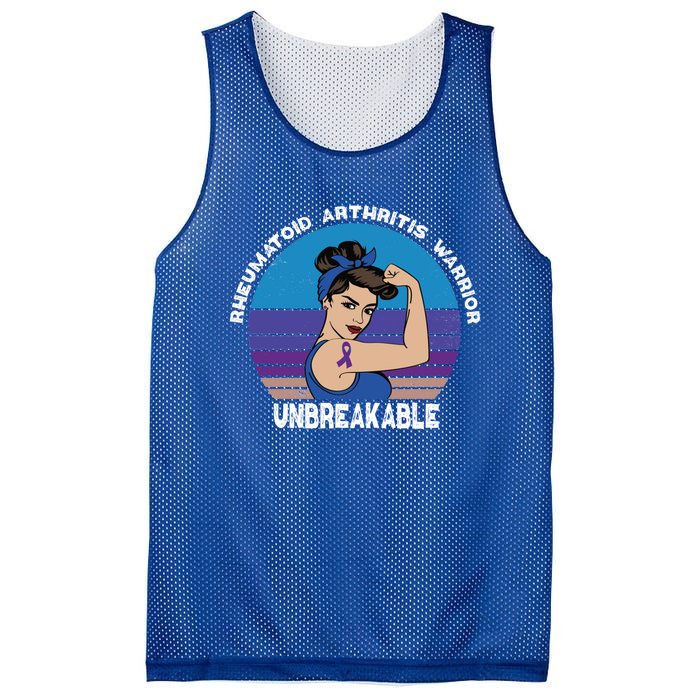 Rheumatoid Arthritis Awareness Warrior Unbreakable Gift Mesh Reversible Basketball Jersey Tank