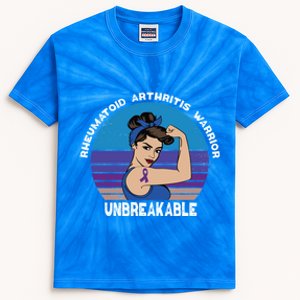 Rheumatoid Arthritis Awareness Warrior Unbreakable Gift Kids Tie-Dye T-Shirt