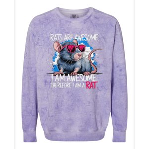 Rats Are Awesome Funny Rat Lover Colorblast Crewneck Sweatshirt