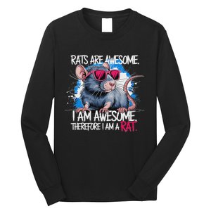 Rats Are Awesome Funny Rat Lover Long Sleeve Shirt