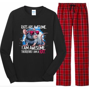 Rats Are Awesome Funny Rat Lover Long Sleeve Pajama Set