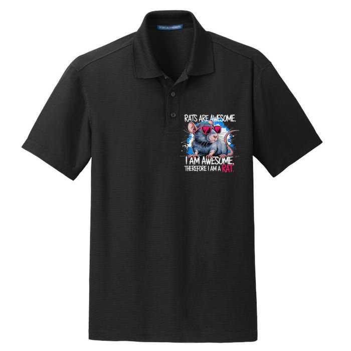 Rats Are Awesome Funny Rat Lover Dry Zone Grid Polo