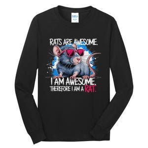 Rats Are Awesome Funny Rat Lover Tall Long Sleeve T-Shirt