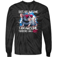 Rats Are Awesome Funny Rat Lover Tie-Dye Long Sleeve Shirt