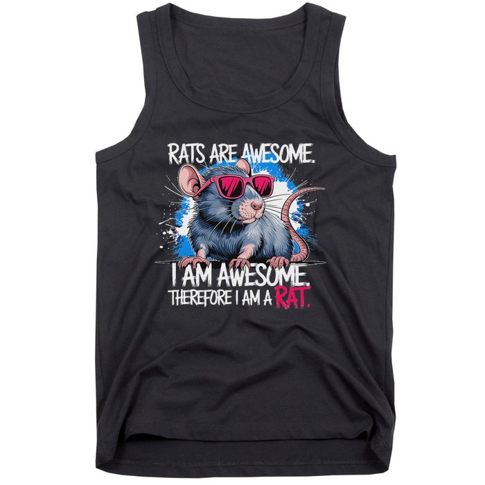 Rats Are Awesome Funny Rat Lover Tank Top