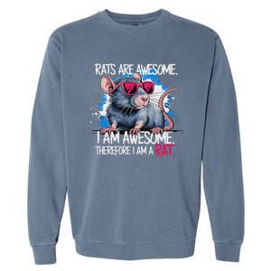 Rats Are Awesome Funny Rat Lover Garment-Dyed Sweatshirt