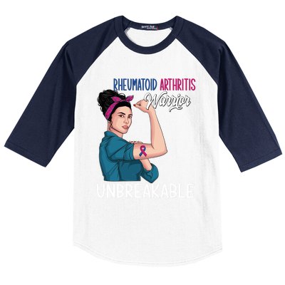 Rheumatoid Arthritis Awareness Warrior Unbreakable Gift Baseball Sleeve Shirt