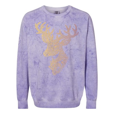 Reindeer Abstract Art Holiday Colorblast Crewneck Sweatshirt