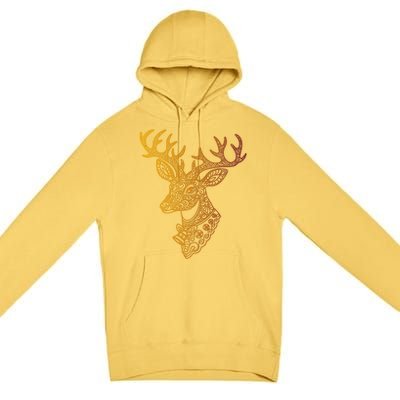 Reindeer Abstract Art Holiday Premium Pullover Hoodie