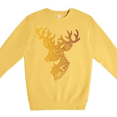 Reindeer Abstract Art Holiday Premium Crewneck Sweatshirt