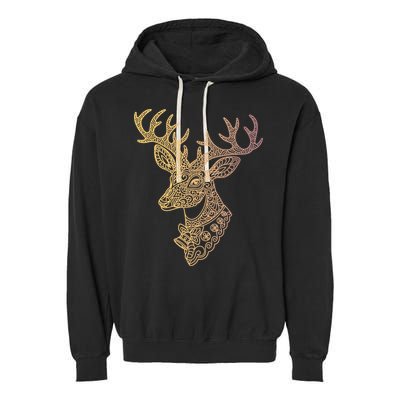 Reindeer Abstract Art Holiday Garment-Dyed Fleece Hoodie