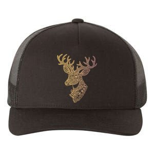 Reindeer Abstract Art Holiday Yupoong Adult 5-Panel Trucker Hat