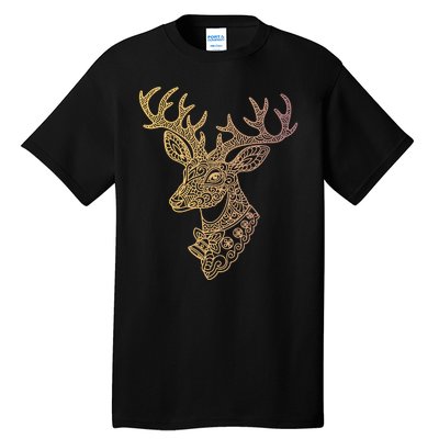 Reindeer Abstract Art Holiday Tall T-Shirt