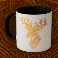 Reindeer Abstract Art Holiday Mug