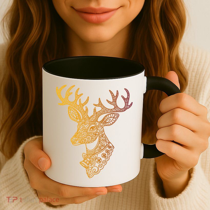 Reindeer Abstract Art Holiday Mug