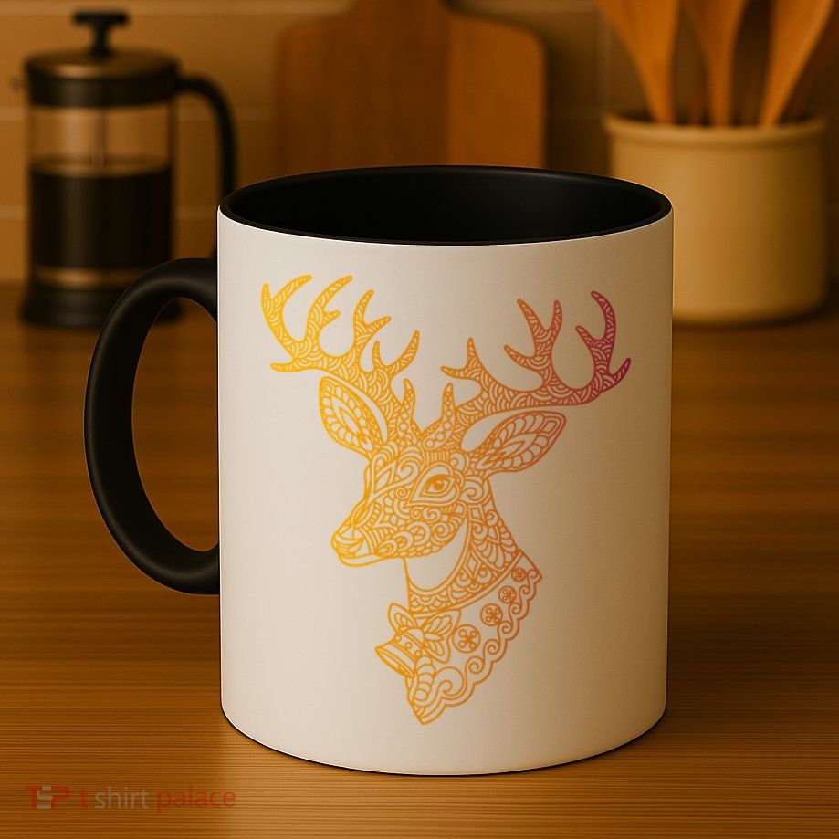 Reindeer Abstract Art Holiday Mug