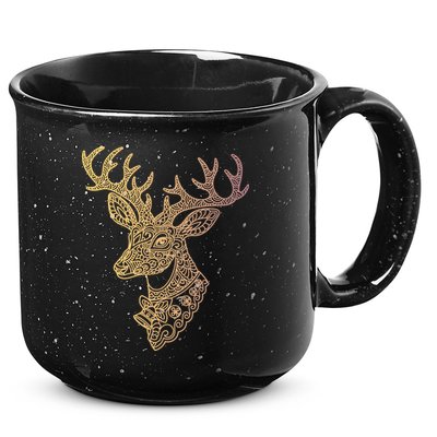 Reindeer Abstract Art Holiday 15oz Campfire Ceramic Mug