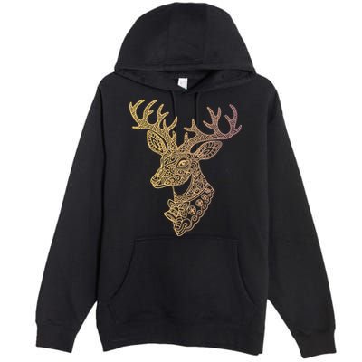 Reindeer Abstract Art Holiday Premium Pullover Hoodie