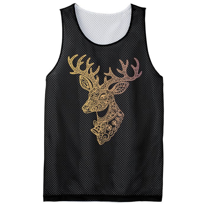 Reindeer Abstract Art Holiday Mesh Reversible Basketball Jersey Tank