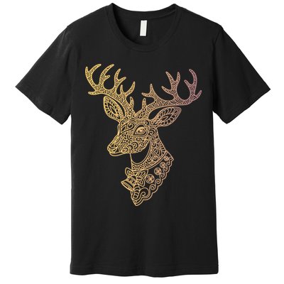 Reindeer Abstract Art Holiday Premium T-Shirt