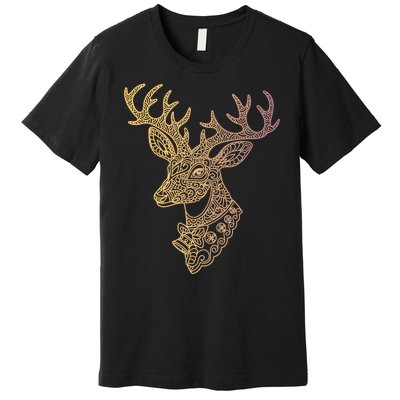 Reindeer Abstract Art Holiday Premium T-Shirt