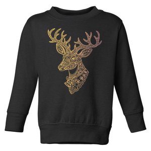 Reindeer Abstract Art Holiday Toddler Sweatshirt