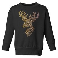 Reindeer Abstract Art Holiday Toddler Sweatshirt