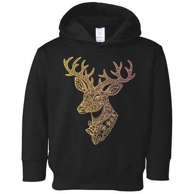 Reindeer Abstract Art Holiday Toddler Hoodie