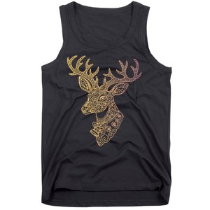 Reindeer Abstract Art Holiday Tank Top