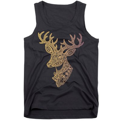 Reindeer Abstract Art Holiday Tank Top