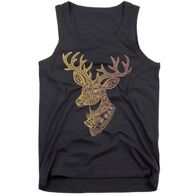 Reindeer Abstract Art Holiday Tank Top