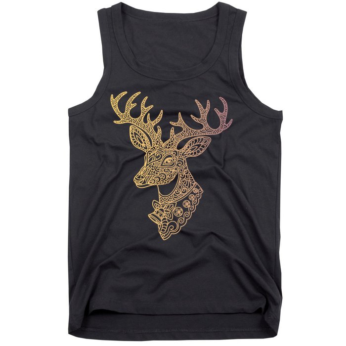 Reindeer Abstract Art Holiday Tank Top