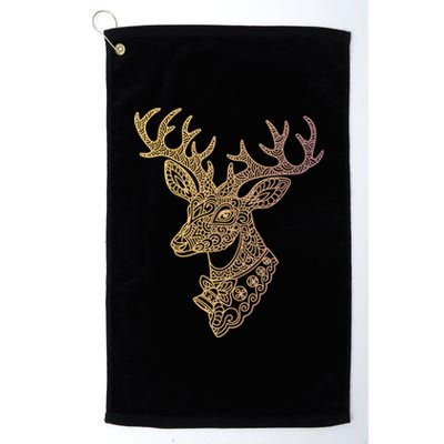 Reindeer Abstract Art Holiday Platinum Collection Golf Towel