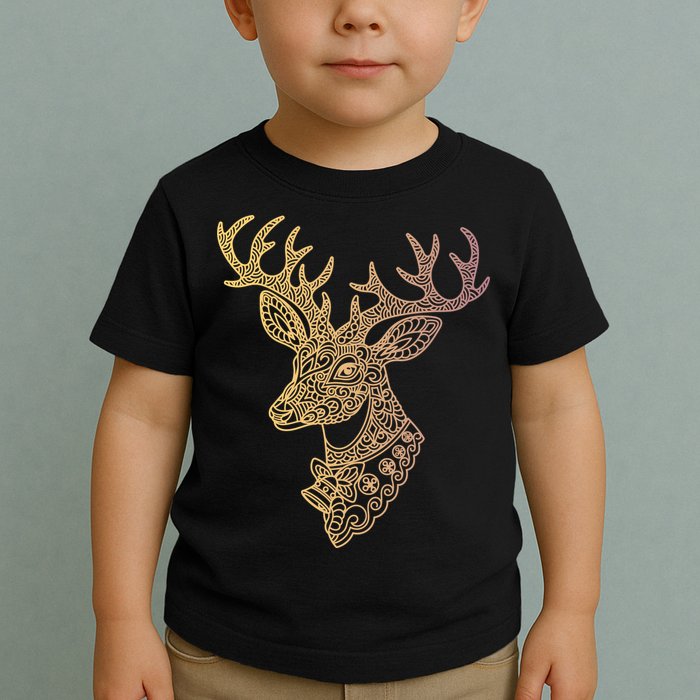 Reindeer Abstract Art Holiday Toddler T-Shirt