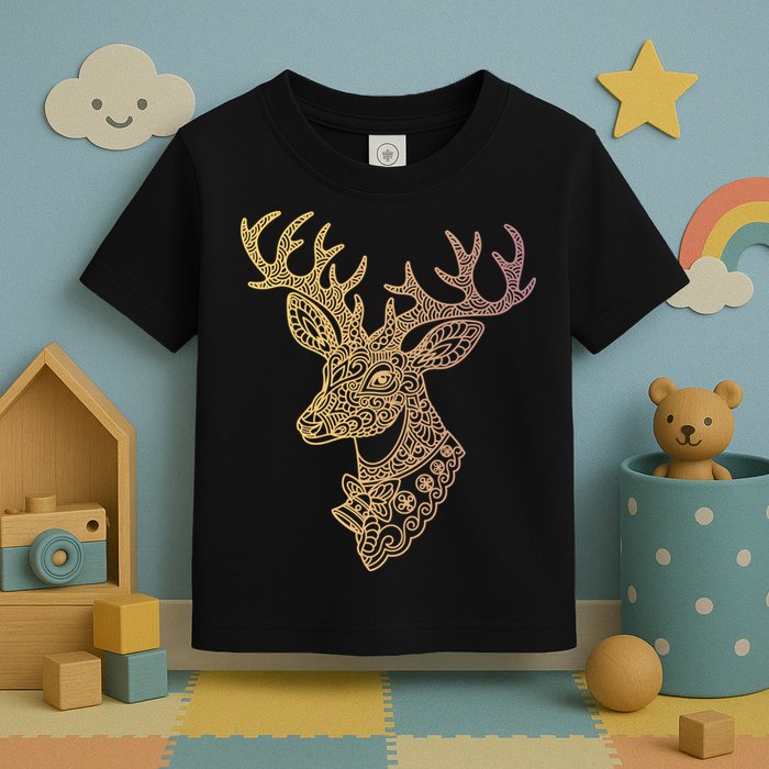Reindeer Abstract Art Holiday Toddler T-Shirt