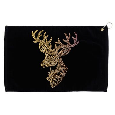 Reindeer Abstract Art Holiday Grommeted Golf Towel