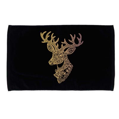 Reindeer Abstract Art Holiday Microfiber Hand Towel