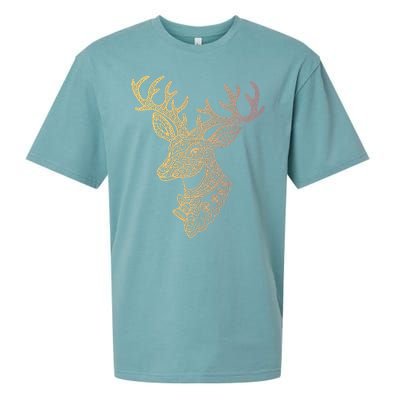 Reindeer Abstract Art Holiday Sueded Cloud Jersey T-Shirt