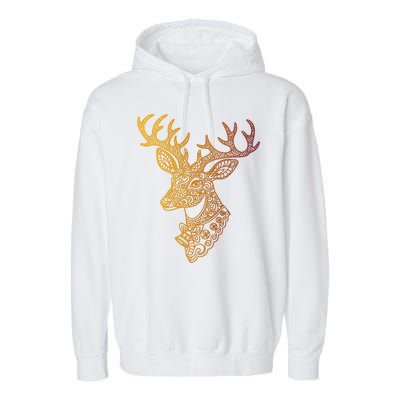 Reindeer Abstract Art Holiday Garment-Dyed Fleece Hoodie